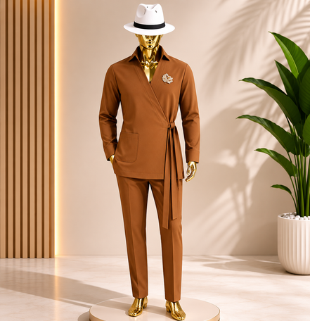Modern Wrap-Style Two-Piece Ensemble