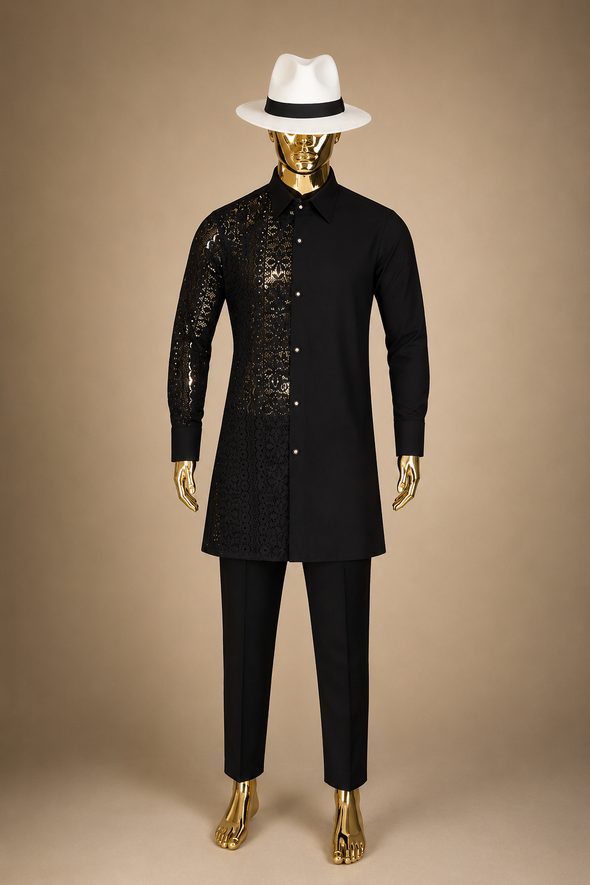 All-Black Luxury Kaftan Set