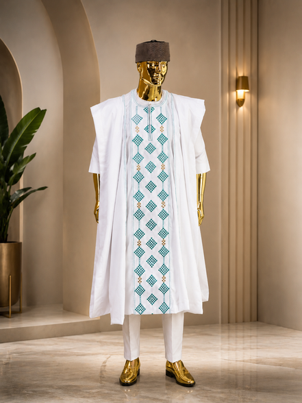 Premium White Agbada Set