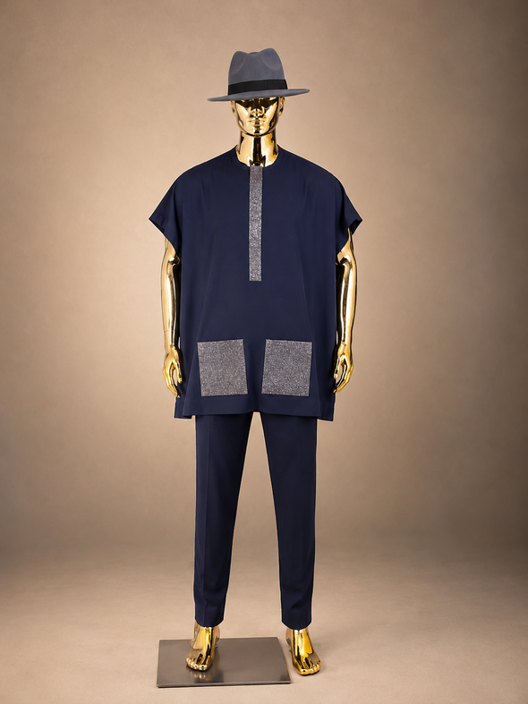 Contemporary Agbada-Inspired Two-Piece Set