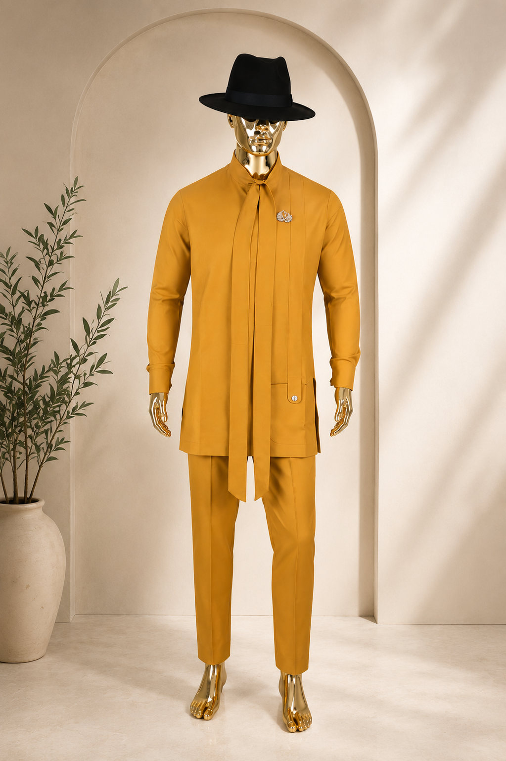 Rich Mustard Two-Piece Ensemble