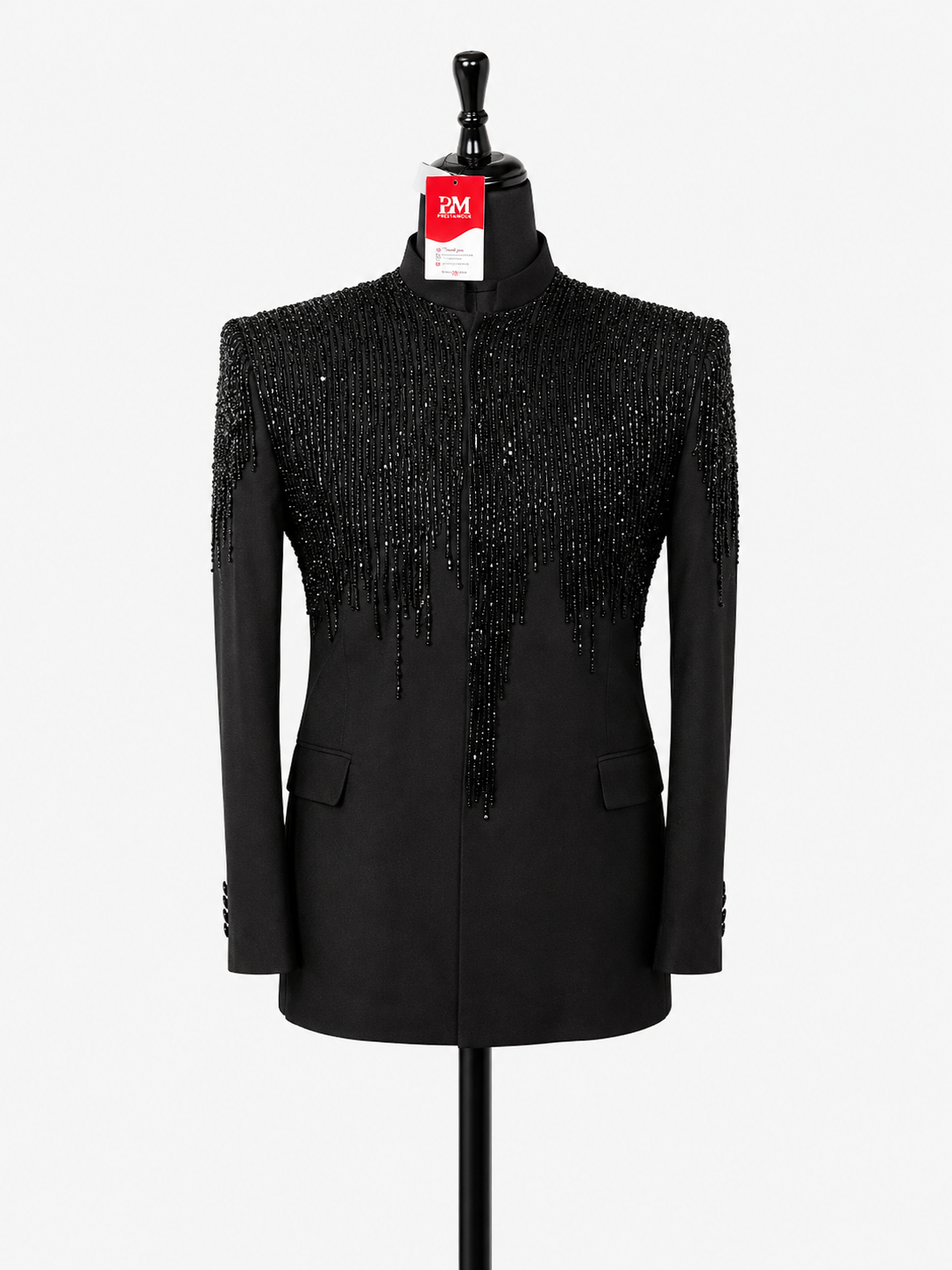 Midnight Regal Embroidered Suit Jacket