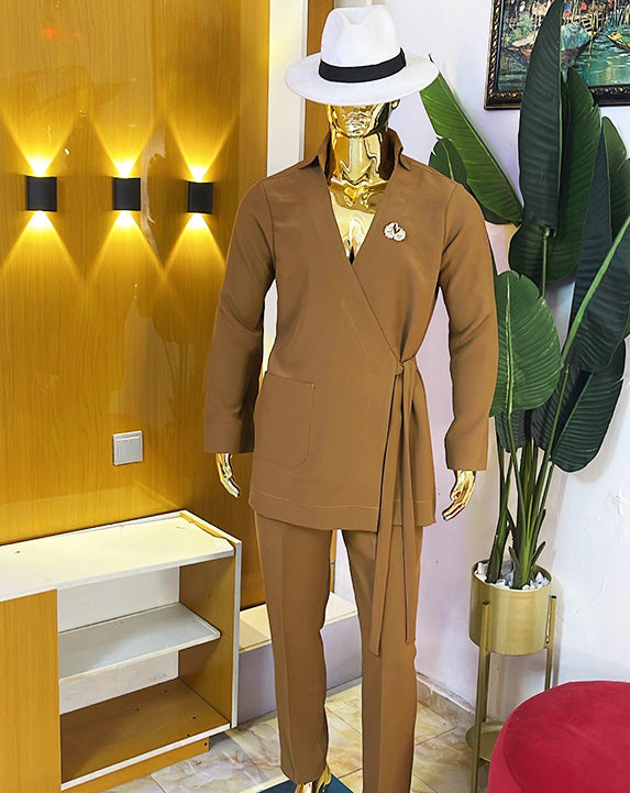 Modern Wrap-Style Two-Piece Ensemble