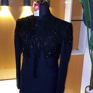 Midnight Regal Embroidered Suit Jacket